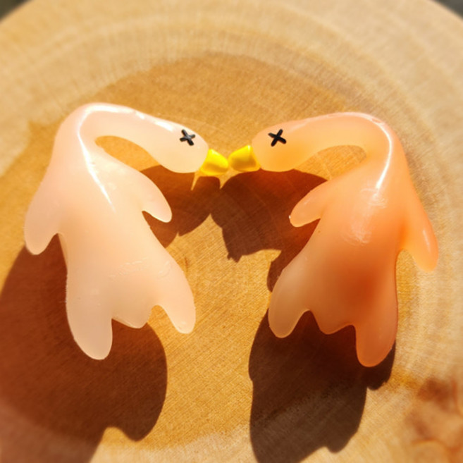 자외선 오리 키링 베이징 덕 태닝 오리 UV 변색 자외선 색이변하는 일광욕 거위 키홀더 쓸데없는 선물