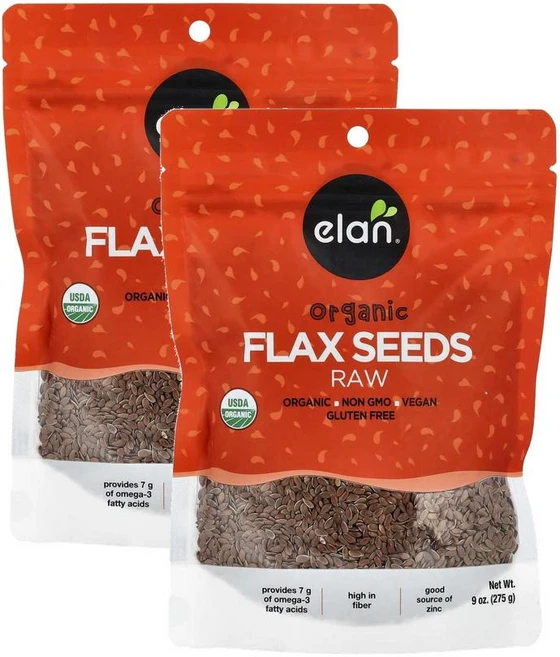 Elan 플랙스 씨드 생 아마씨 275g x2봉 Organic Flax Seeds, 2개 - 쿠팡