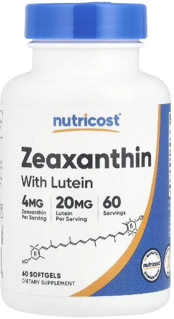 뉴트리코스트 지아잔틴 루테인 60소프트젤 뉴테인 제아잔틴 Zeaxanthin, 60정, 1개 - 쿠팡