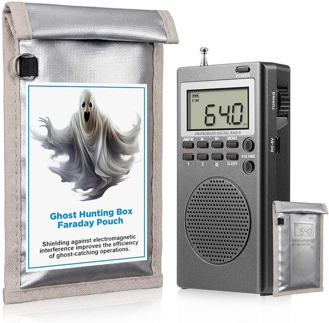 Dunzy 유령 사냥 장비 세트 고스트 박스 라디오 패러데이 파우치 포함 초자연적 조사를 위한 조사 장치 130541, Dunzy 유령 사냥 장비 세트 고스트 박스 라디오,