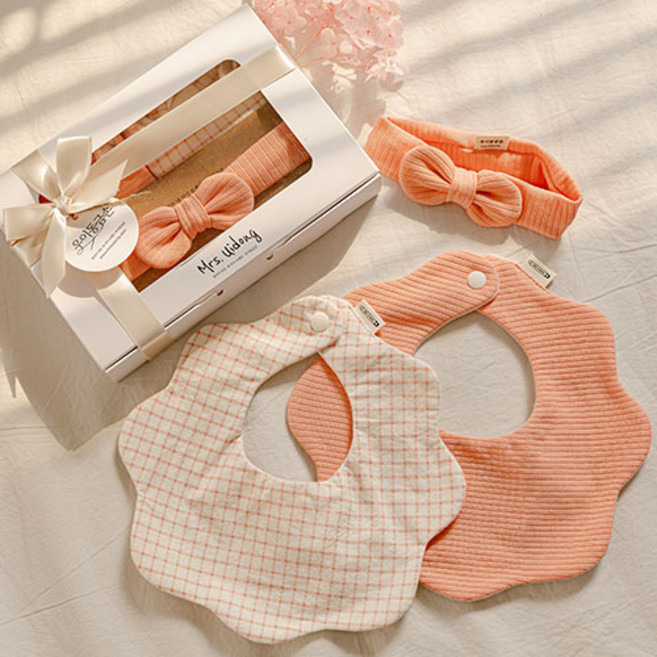 [출산백일선물]에이드 쁘띠 턱받이 3종세트 (선물포장)