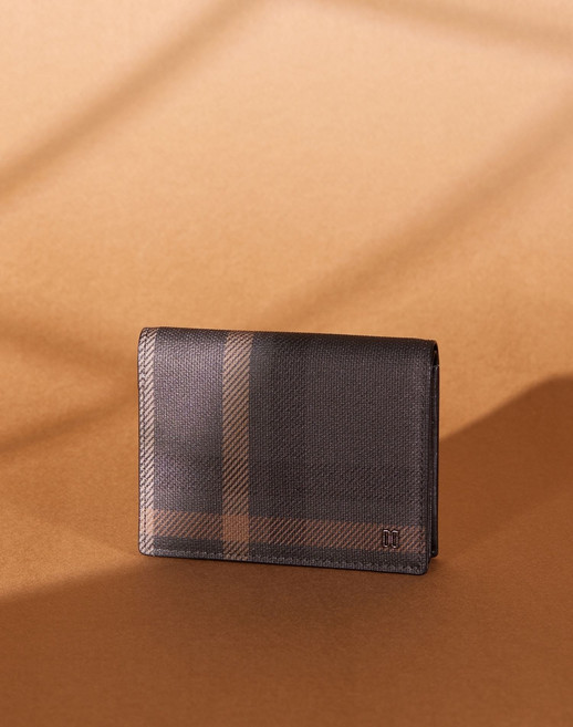 [백화점 정품] 닥스 ACC 브라운 컬러 콤비 타탄 PVC 명함카드지갑 DBHO4F825