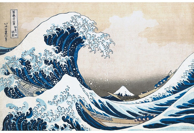 雷諾瓦拼圖文化坊 神奈川沖浪裏 葛飾北齋 1008片, 1個