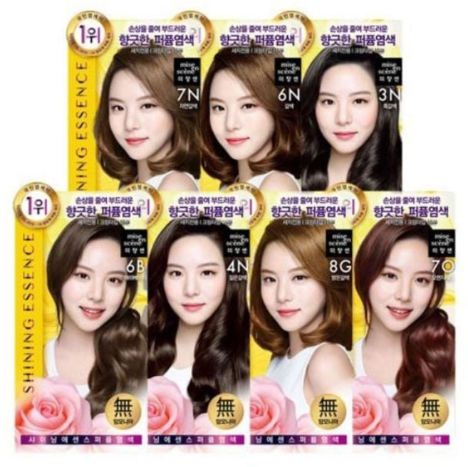 저자극 염색약 에센스 샤이닝 퍼퓸 7컬러 미쟝센 56641PC 1(EA), 7O오렌지레드, 1개