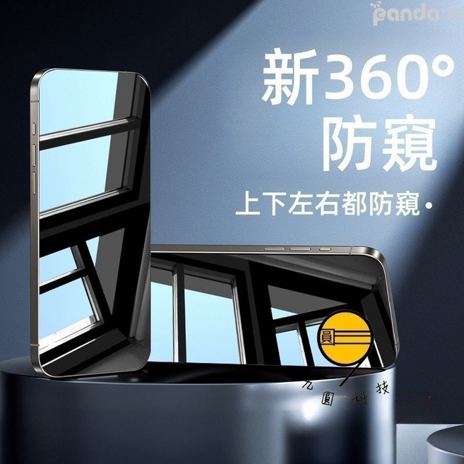 Rabbit Technolog 適用蘋果防塵網鋼化玻璃貼 iPhone保護貼, 360°防窺,12promax, 1個