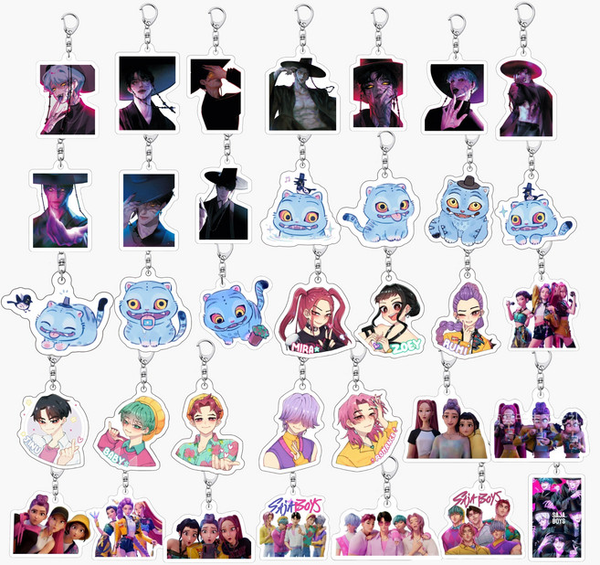 케이팝 데몬 헌터스 아크릴 키링 케데몬 굿즈 39종 세트, 1세트, 혼합색상