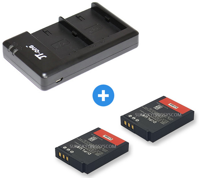 니콘 EN-EL12 듀얼 충전기+배터리2개 S6300 S8000, 1개