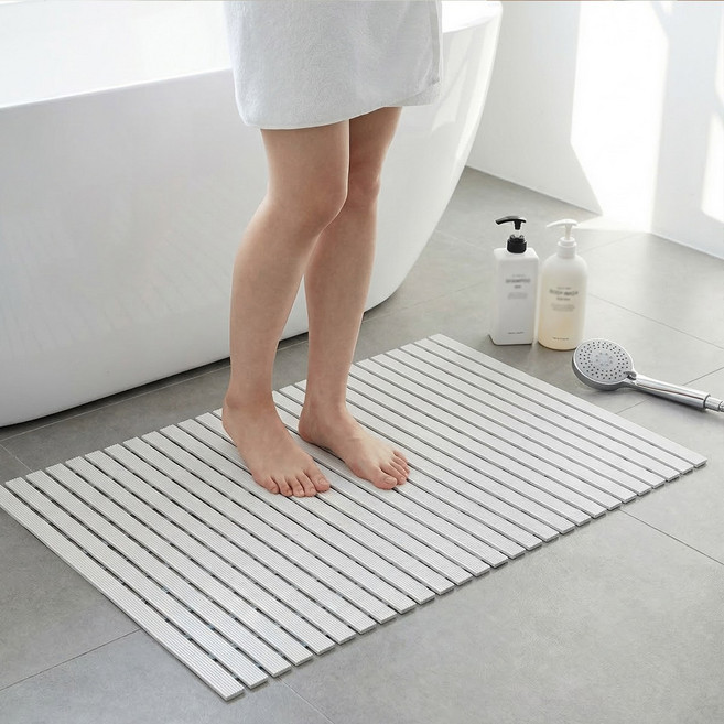ROYAI ONE 화장실 미끄럼방지매트 바닥 논슬립매트 욕실매트, 1개, 흰색