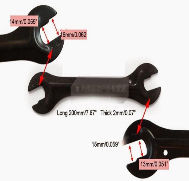 MTB 도로 자전거 허브 콘 렌치 세트 13-19mm 오픈 엔드 스패너 액슬 페달 수리용 크롬로이드 스틸, 02 14MM, 1개