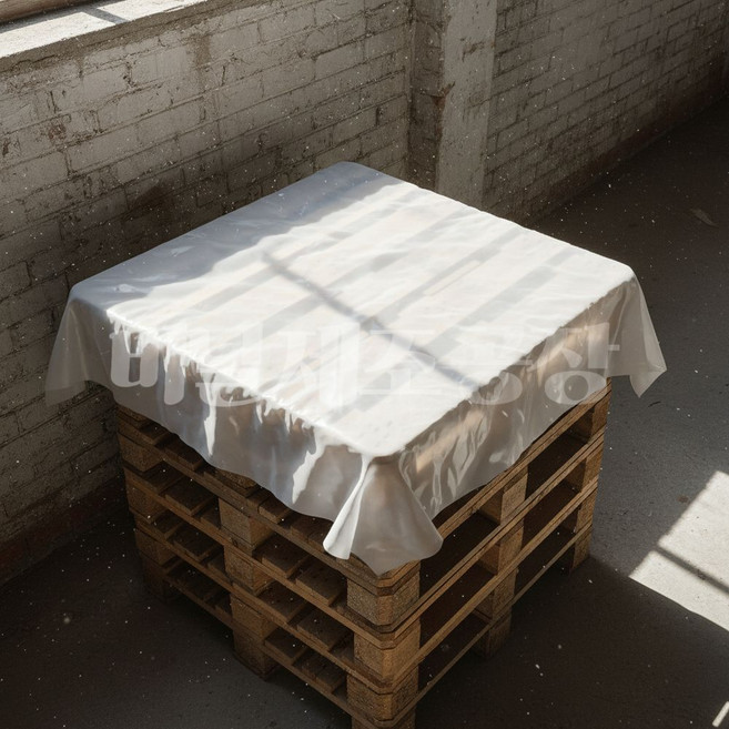 파레트 상판 평판 비닐 방수 덮개 탑시트 커버 스트레치필름 롤비닐, 100개, 투명 1.8Mx1.8M