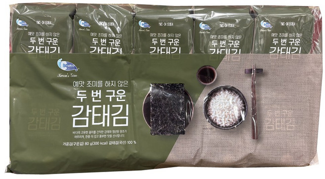 코스트코 씨위드 조미를 하지 않은 두번 구운 감태김, 80g, 1개