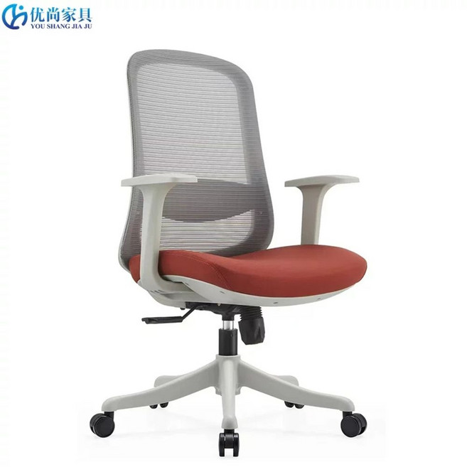 허먼밀러 뉴에어론 체어 CASTER CD 의자(헤드레스트 데스크 포함), C. 회색 프레임 그레이 백 레드 시트, A. 나일론 발