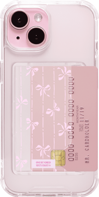 168cm 카드수납 투명 범퍼케이스 리본 스트라이프