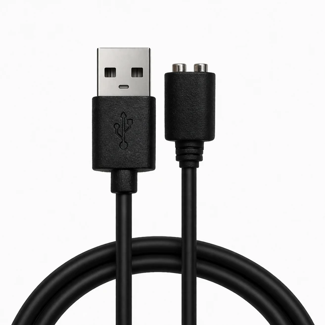 더스푸 마그네틱 2핀 충전 케이블 5mm, 1개, 블랙(black), 80cm - 쿠팡