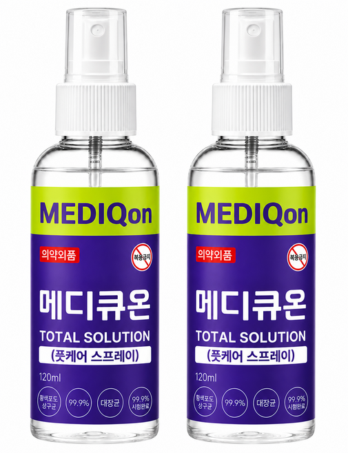 메디큐온 의약외품 살균소독 풋케어 스프레이, 1개입, 2개, 120ml