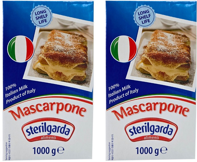 (아이스박스무료) 스테릴가르다 마스카포네 치즈 1000g 크림치즈 동물성, 2개, 1kg