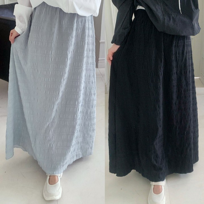 애플망고옷장 1+1 봄 여름 여성 플리츠 밴딩 롱스커트 sk52