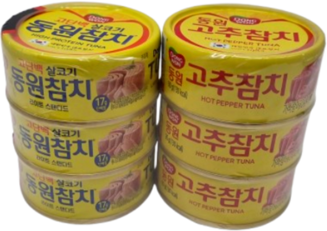 동원참치 라이트 스탠다드 90g x 3캔 + 고추참치 90g 3캔, 1세트