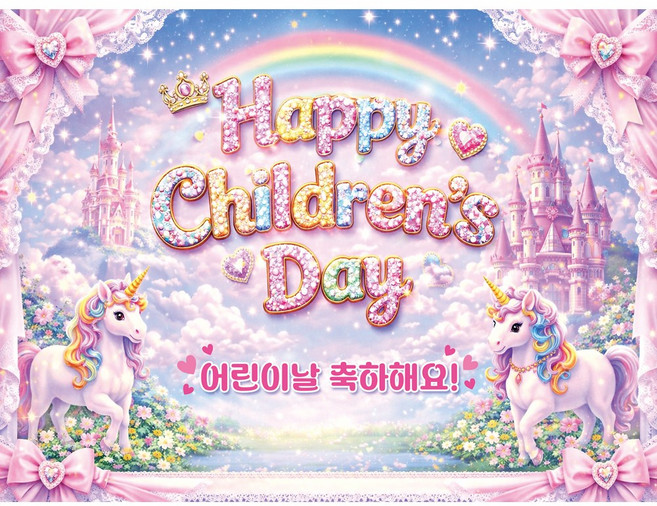맑은누리디자인 어린이날현수막 2종 (수정불가), 어린이날현수막 1005-유니콘성