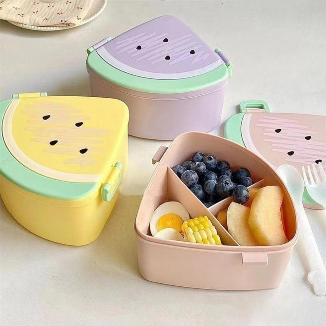 과일 과자 도시락 수박모양 미니 도시락통 간식도시락통 밀폐용기 도시락 방과후도시락통 캔디박스 견과류통, 핑크 수박, 1개