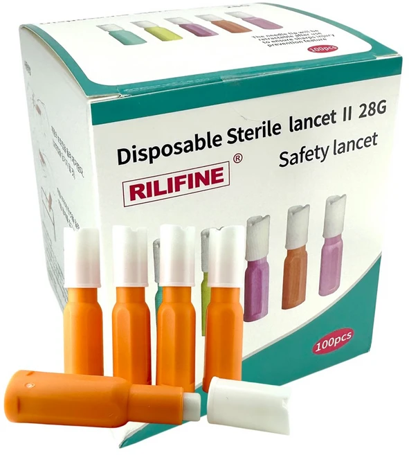릴리파인 란셋 채혈침 사혈기계없이 바로쓰는 일회용 멸균 자동란셋 사혈침 얇은바늘 28G 1박스 100개입, 1개 - 쿠팡