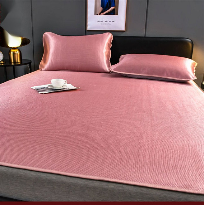 Yongxu 여름 쿨매트 가정용 아이스 돗자리 접이식 돗자리 침대쿨매트, 150x200cm (베개 2 개), 핑크