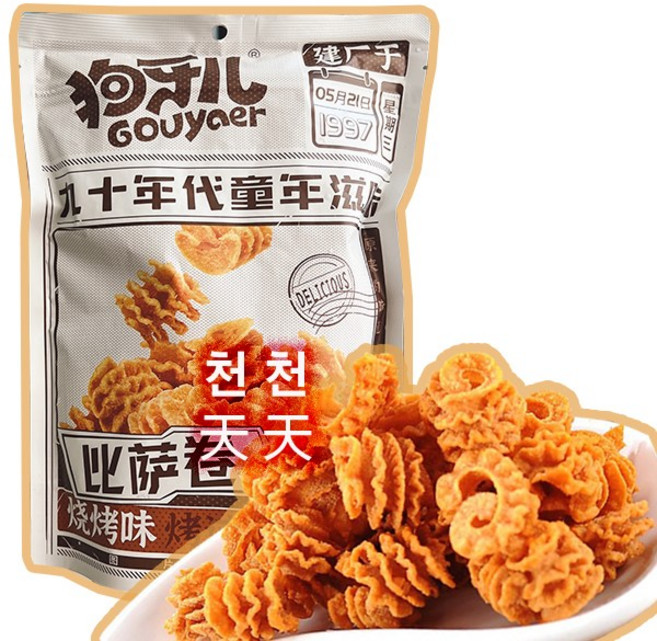 [천천중국식품] 중국왕훙 피자회오리칩 바베큐맛 188G /상세페이지 내용충족시 사은품증정, 1개