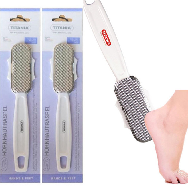 티타니아 메탈 발각질제거기 풋파일 굳은살제거, 2개, 화이트손잡이