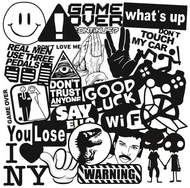 노트북 캐리어 스티커 방수 리무버블 오토바이 헬멧 스티커 100P, 100매, 투명모노