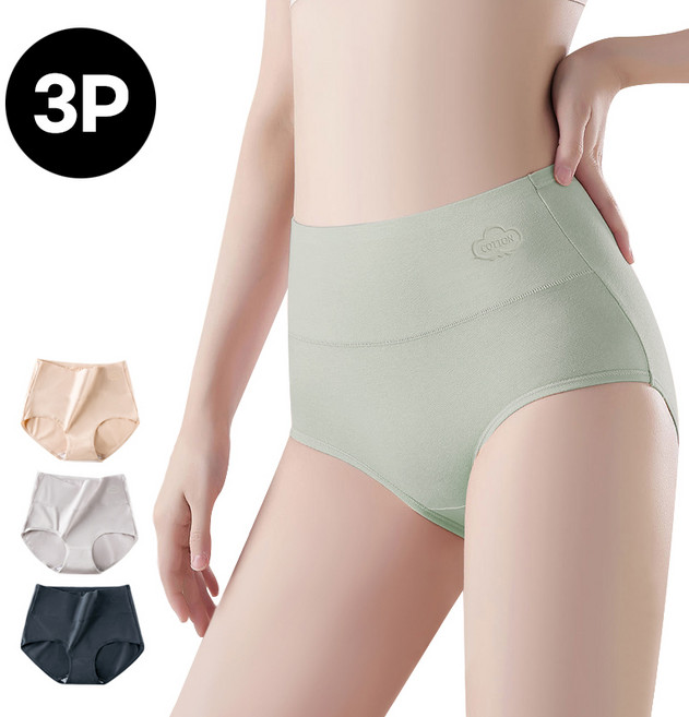 바바 여성 오가닉 뱃살보정 하이웨스트 코튼팬티