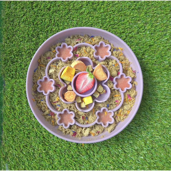 나나독 블러썸 링 반려동물 디자인 슬로우식기 급체방지 흡착볼, 타로퍼플