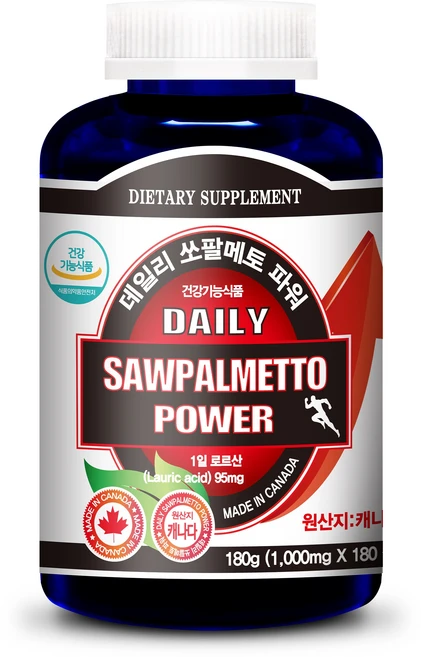 내츄럴365 캐나다 데일리 쏘팔메토 파워 6개월분, 1개, 180정 - 쿠팡