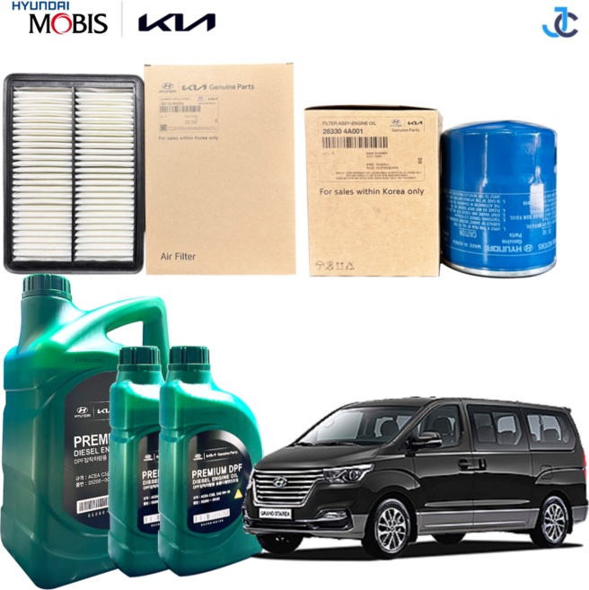 현대 그랜드스타렉스 순정 엔진오일세트 1대분, 1세트, 더뉴 그랜드스타렉스 2.5 디젤(18년형)