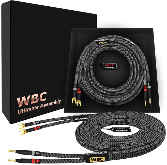 WORLDS BEST CABLES 25 Foot Ultimate - 10 AWG - Ultra-Pure OFC - Premium Audiophile HiFi Speaker Ca, WORLDS BEST CABLES 25 Foot Ult