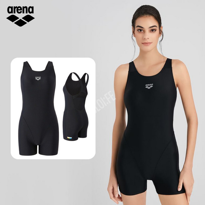 아레나 여자수영복 3부 강습용 수영장 아쿠아로빅 사각 민소매 여성 실내수영복