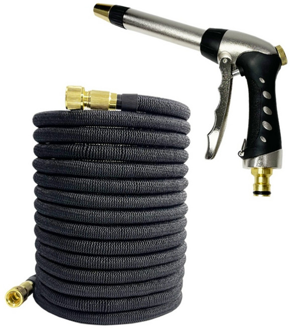 유현 2대 프리미엄 매직호스 고압 분사기 세차 정원 주방 요술호수, 검정, 7.5m, 프리미엄  롱건셋트