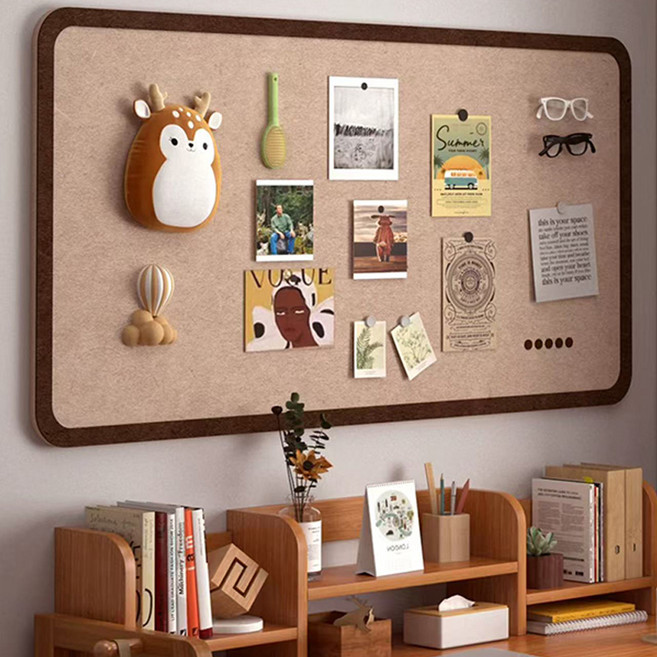 KDNC 다목적 접착식 펠트보드 게시판 알림판 메모보드, 1개, 딥 카멜색