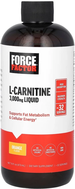 포스팩터 FORCE FACTOR L-Carnitine Liquid Orange 3 000 mg 16 fl oz 473 ml, 포스팩터 FORCE FACTOR, L-Carnitine, 1개, 473ml - 쿠팡