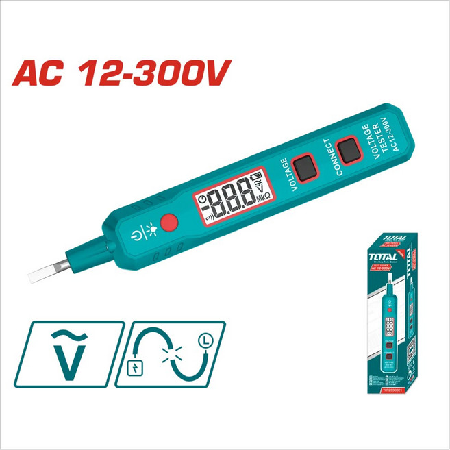 TOTAL 測電筆 驗電筆 AC 12-300V, 1個