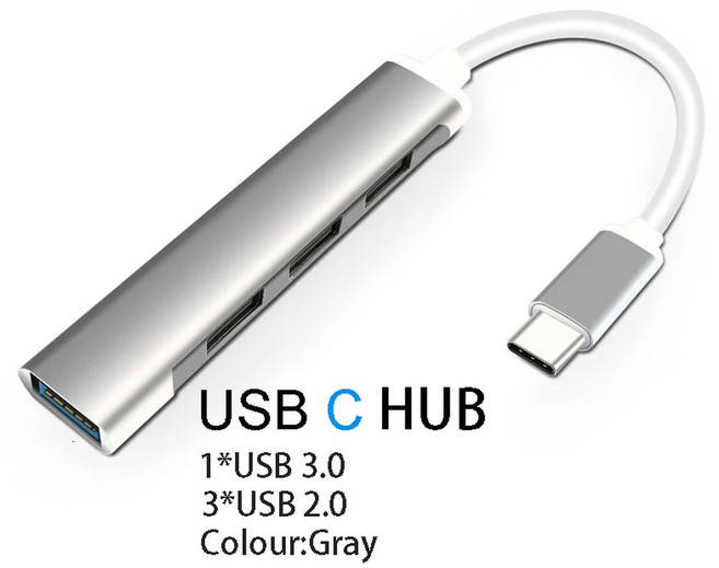 도크 어댑터용 컴퓨터 USB 3.0 PD 노트북 RJ45 호환 HDMI PC 스테이션 허브 분배기 카드 TF/SD C타입 충전, 4 in 1 hub no hd
