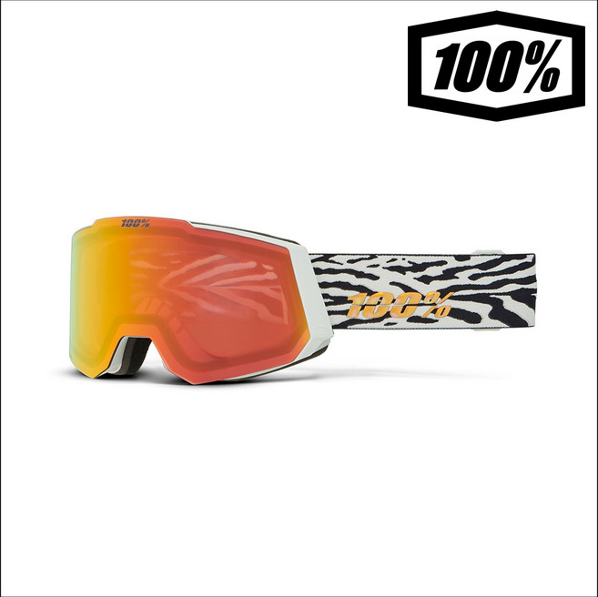 백퍼센트 100% 스노우크래프트 카노 / 오렌지 미러 렌즈 겨울 스노우 보드 스키 방풍 고글, 1개