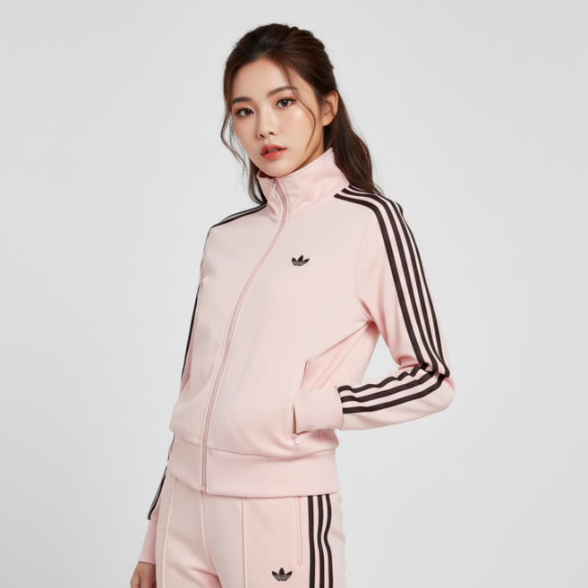 아디다스 파이어버드 클래식 FCT 여성 긴소매 트랙탑 핑크