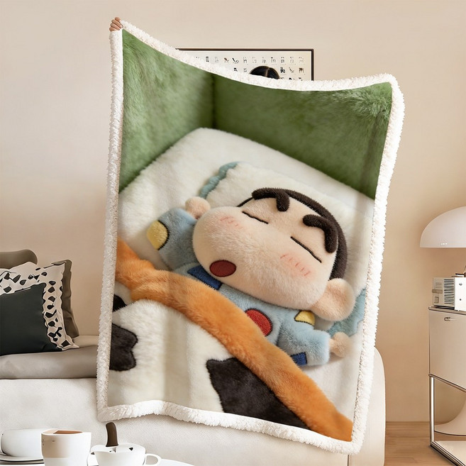 짱구 벨벳 3D 담요 아이 이불