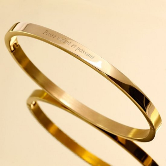 디바테일 4mm Lettering Gold Simple Bangle 각인팔찌