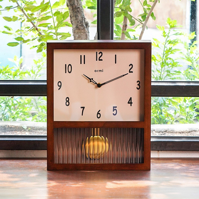 오르미 레트로 모어클락 빅 우드 무소음 추시계 벽시계 괘종시계, ORMMCB(빅월넛)