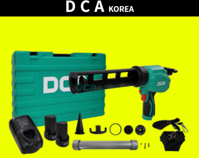 DCA 무선충전실리콘건세트 ADPJ12 12V 소세지튜브 코킹키트 6단속도조절, 1세트