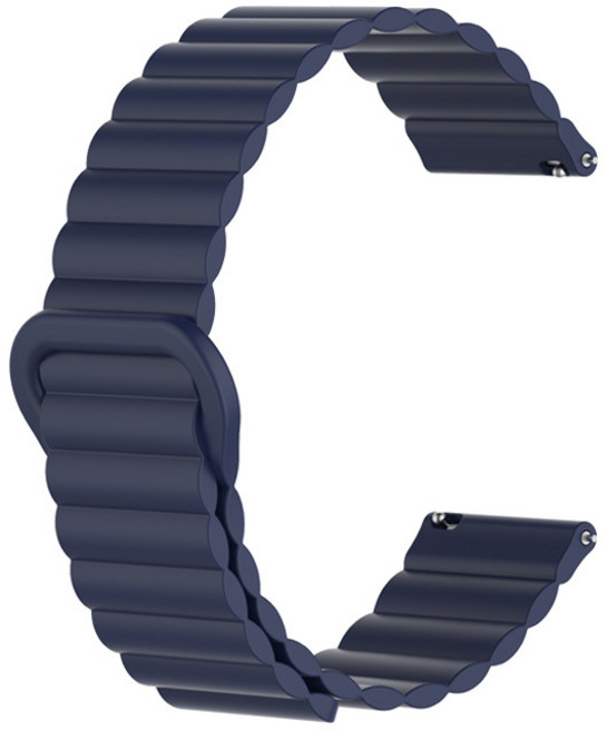 갤럭시워치 어메이즈핏 빕 GTS GTR 액티브 호환 20mm표준 실리콘 마그네틱 엠보싱 스트랩, 네이비, 1개