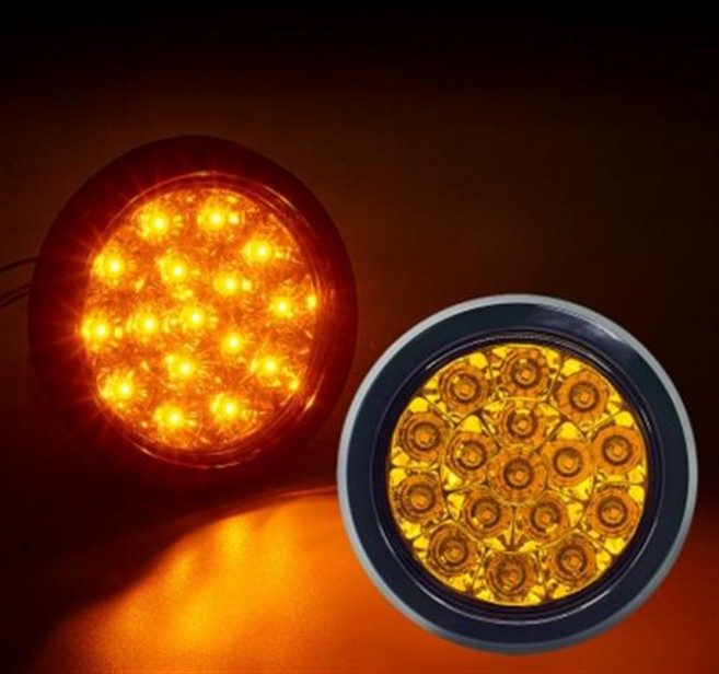 C-009 24V 교체용 원형 LED테일램프 옐로우LED, 1개