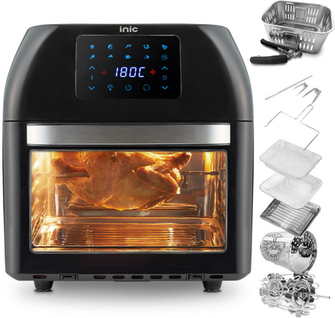 아이닉 대용량 올스텐 에어프라이어 오븐 16L 로티세리 AO-16L 블랙, 아이닉-16L