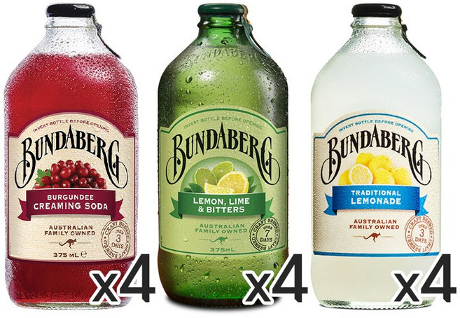 분다버그 데코폰만다린 4병/레몬에이드 4병/크리밍소다 4병, 12개, 375ml